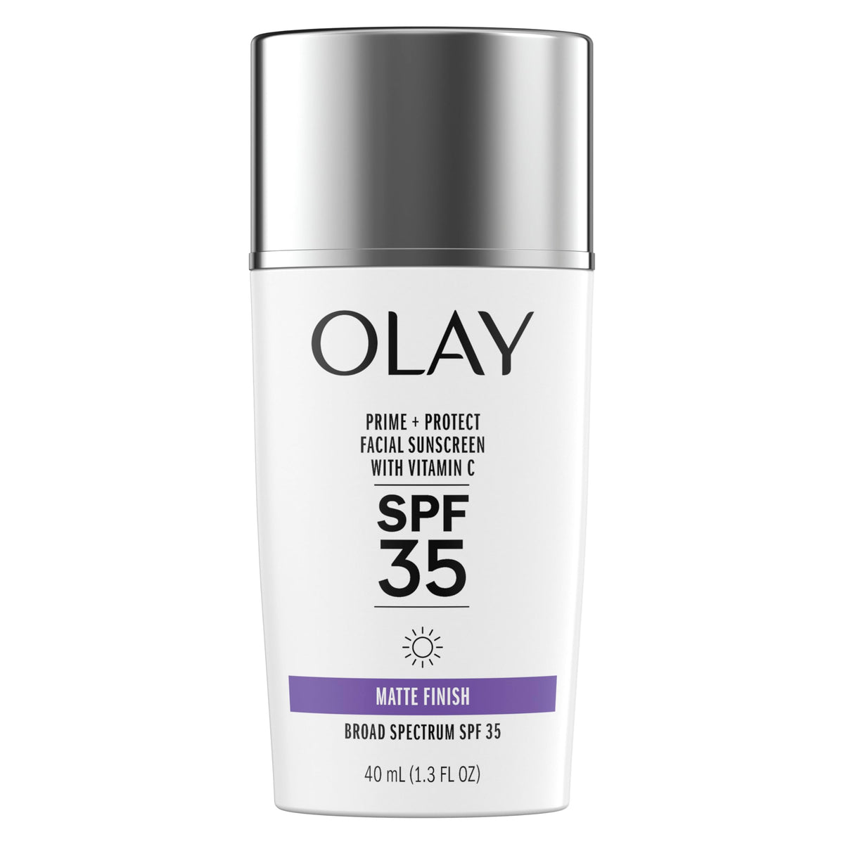 Olay tube front view showing product name and SPF 35 for daily protection