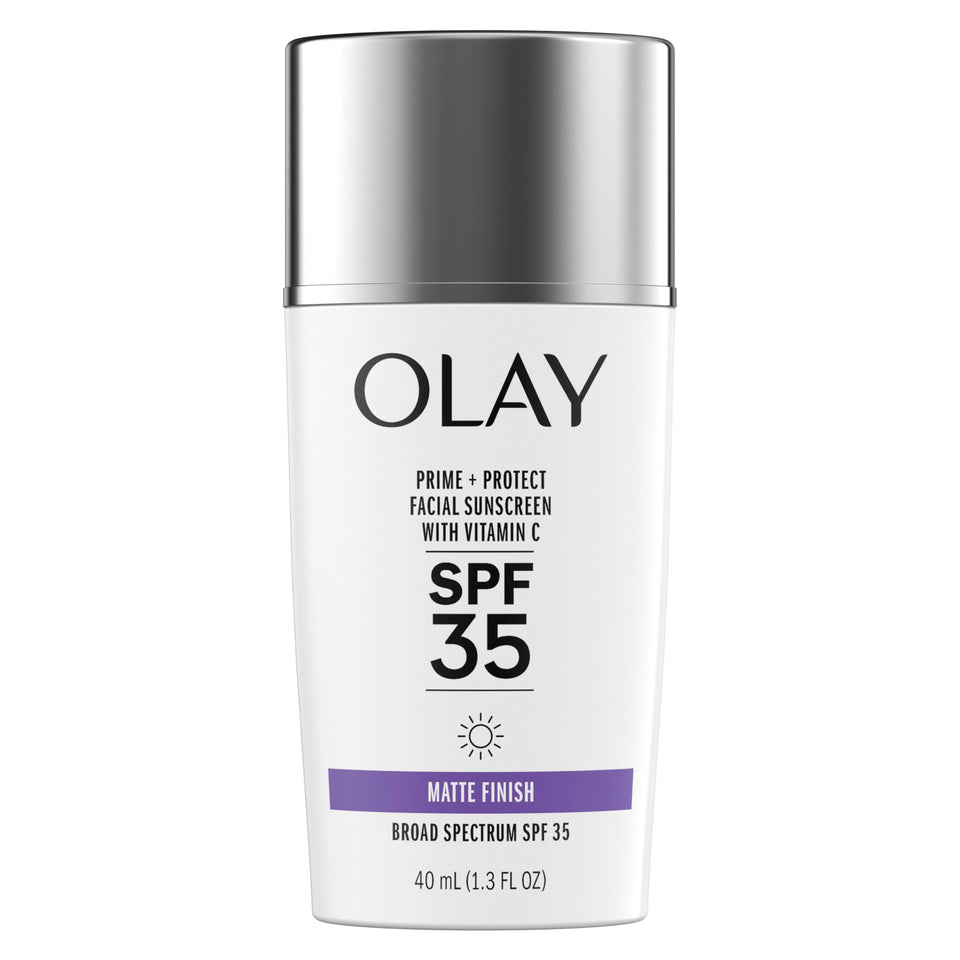 Olay tube front view showing product name and SPF 35 for daily protection