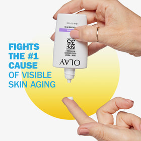 Olay creamy texture swatch showing lightweight, matte finish and quick absorption