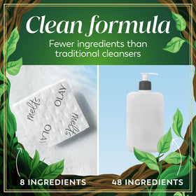 Olay product labels showing active ingredients and clear ingredient list