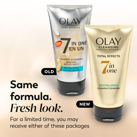 Close-up of Olay pump dispensing cleanser showing easy one-handed use