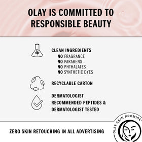 Olay Regenerist being smoothed on face demonstrating even coverage and hydration