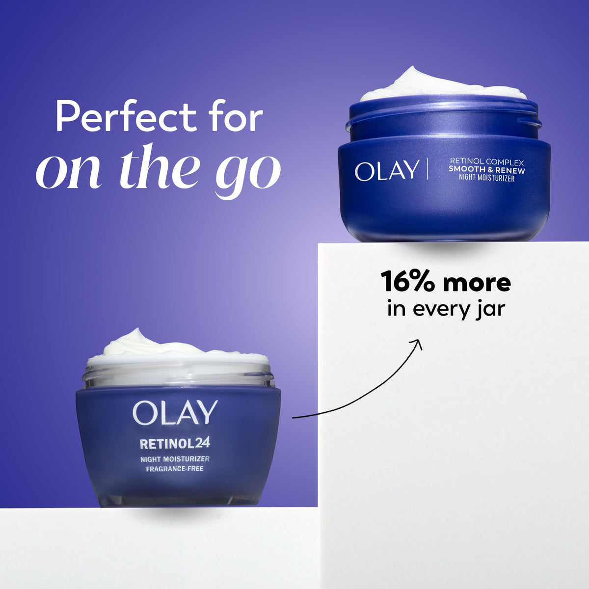 Olay close-up of pearl-like cream indicating rich yet lightweight feel