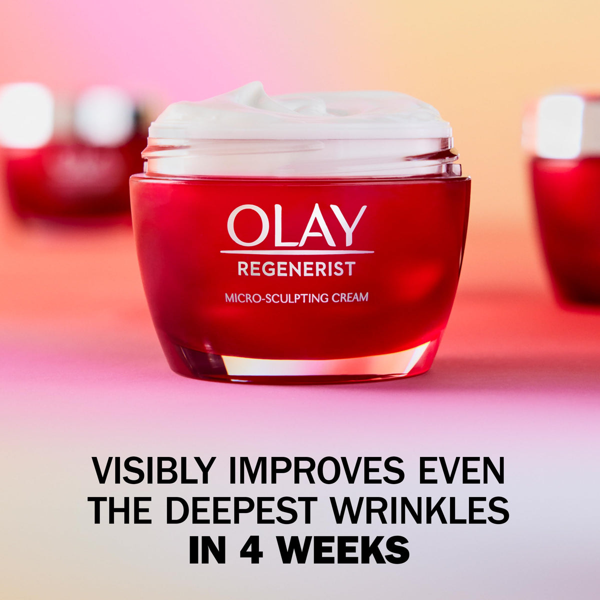 Olay cleanser texture close-up highlighting exfoliating beads for brighter skin