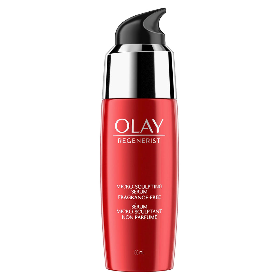 Olay front bottle showing product packaging and hydrating benefit
