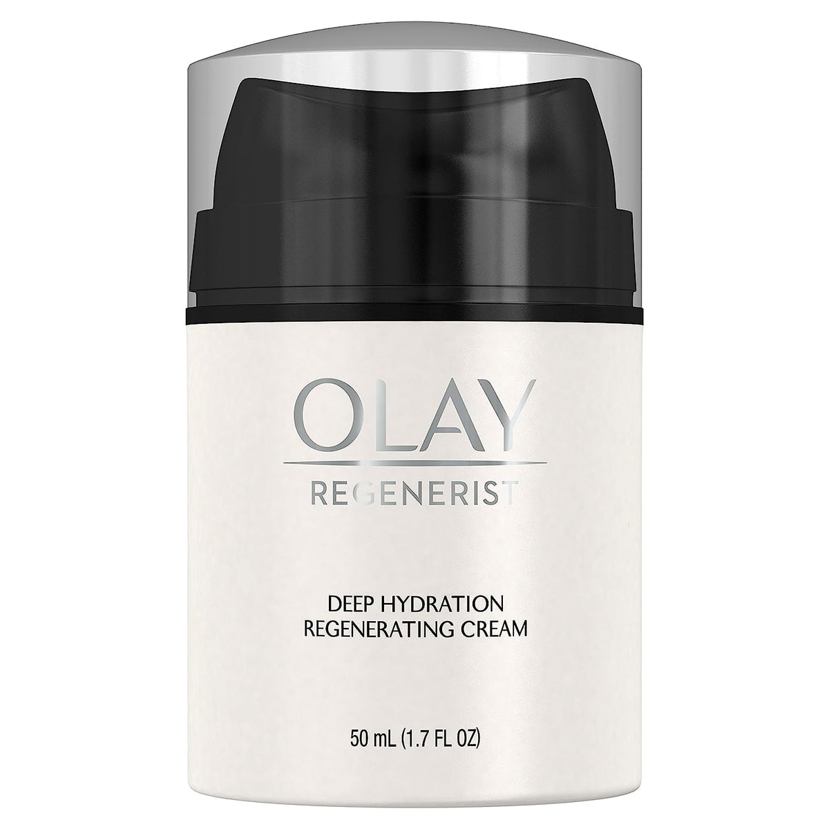 Olay Regenerist front jar showing packaging and moisturizing benefit