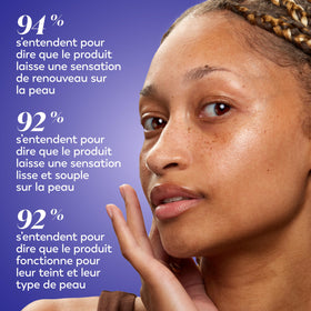 Olay jar with recycling symbol promoting recyclable packaging benefit