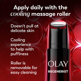 Olay on bathroom shelf in routine setting suggesting everyday skincare use