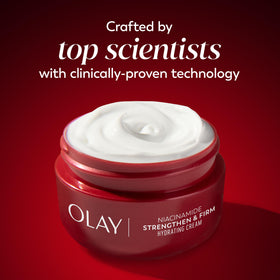 Olay jar on vanity styled scene showing daily routine convenience