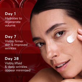 Olay jar beside nightstand showing evening routine hydration benefit