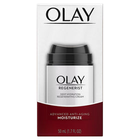 Olay Regenerist open jar cream texture highlighting hydration boost