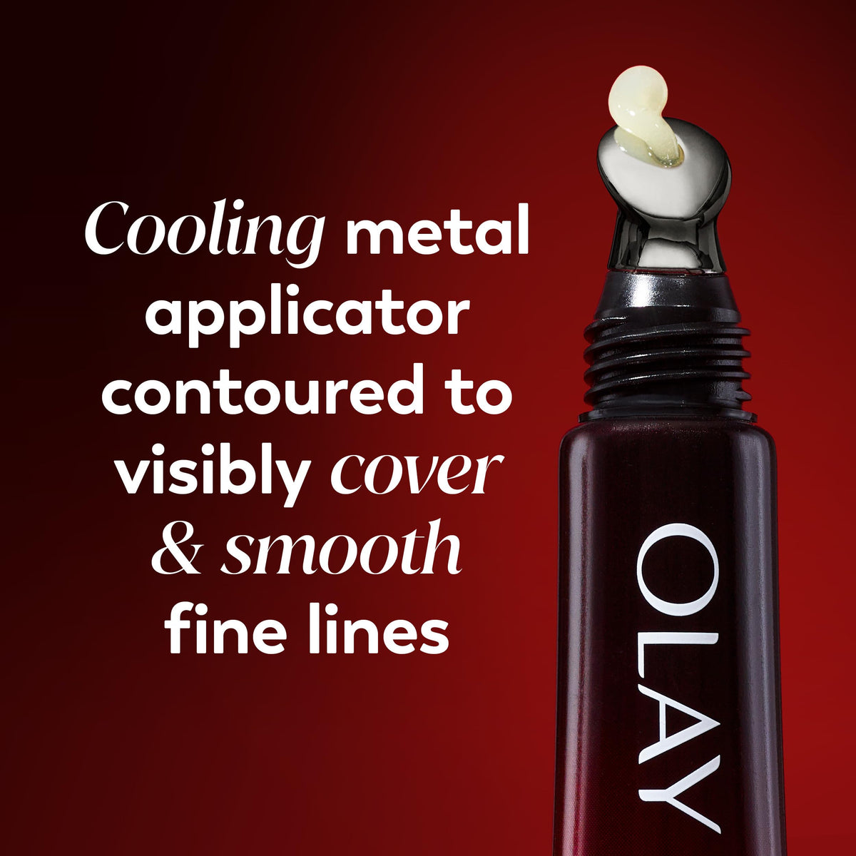 Olay open tube with visible balm indicating creamy, non-sticky finish for comfortable wear