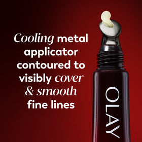 Olay open tube with visible balm indicating creamy, non-sticky finish for comfortable wear