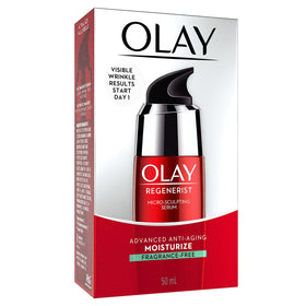 Olay pump detail highlighting easy-dispense and controlled application