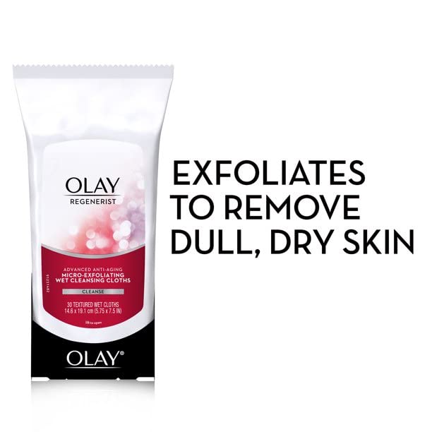 Olay cloth beside credit card showing compact travel-friendly size