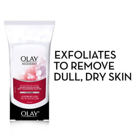 Olay cloth beside credit card showing compact travel-friendly size