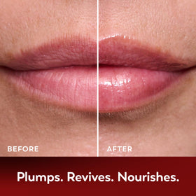 Olay glossy texture swirl highlighting rich formula for hydration and light-reflecting shine