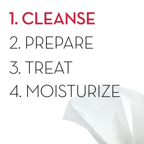 Olay open tub displaying moist cloths ready to exfoliate and clean