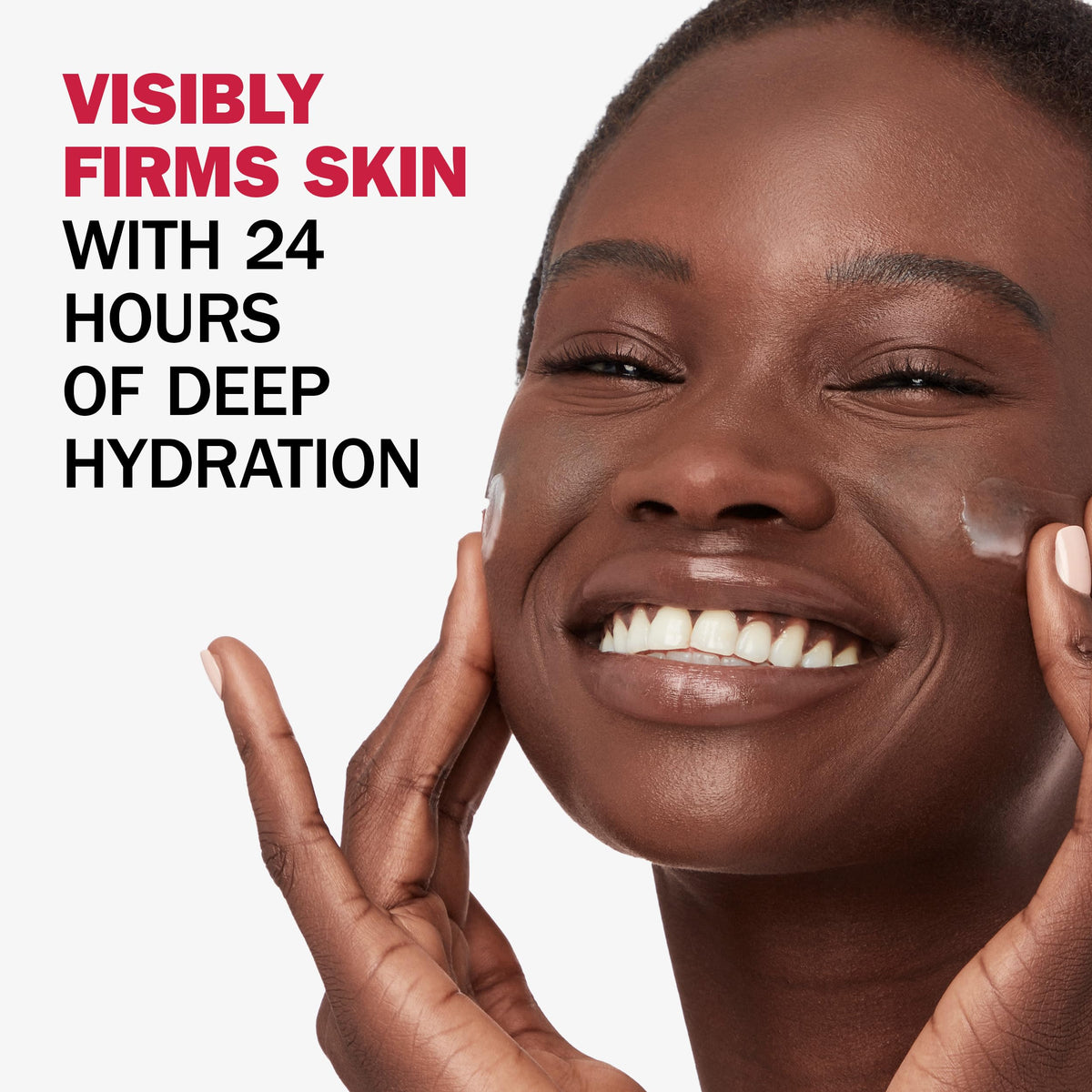 Olay cream on fingertip ready to apply for instant moisture
