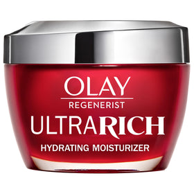 Olay jar front view showing rich moisturizer and brand benefit
