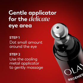 Olay under-eye application demonstration for targeted puffiness care