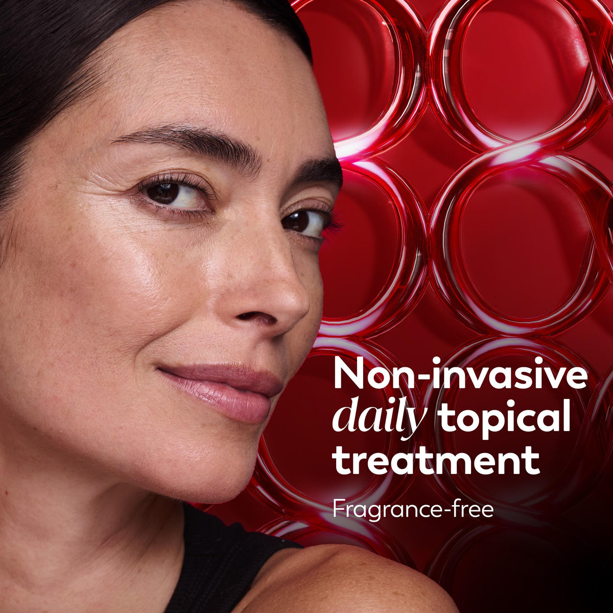 Olay lifestyle image on bathroom vanity suggesting routine-ready product