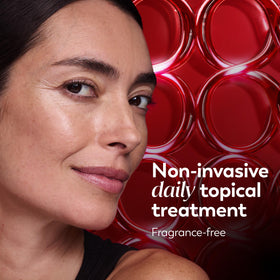Olay lifestyle image on bathroom vanity suggesting routine-ready product