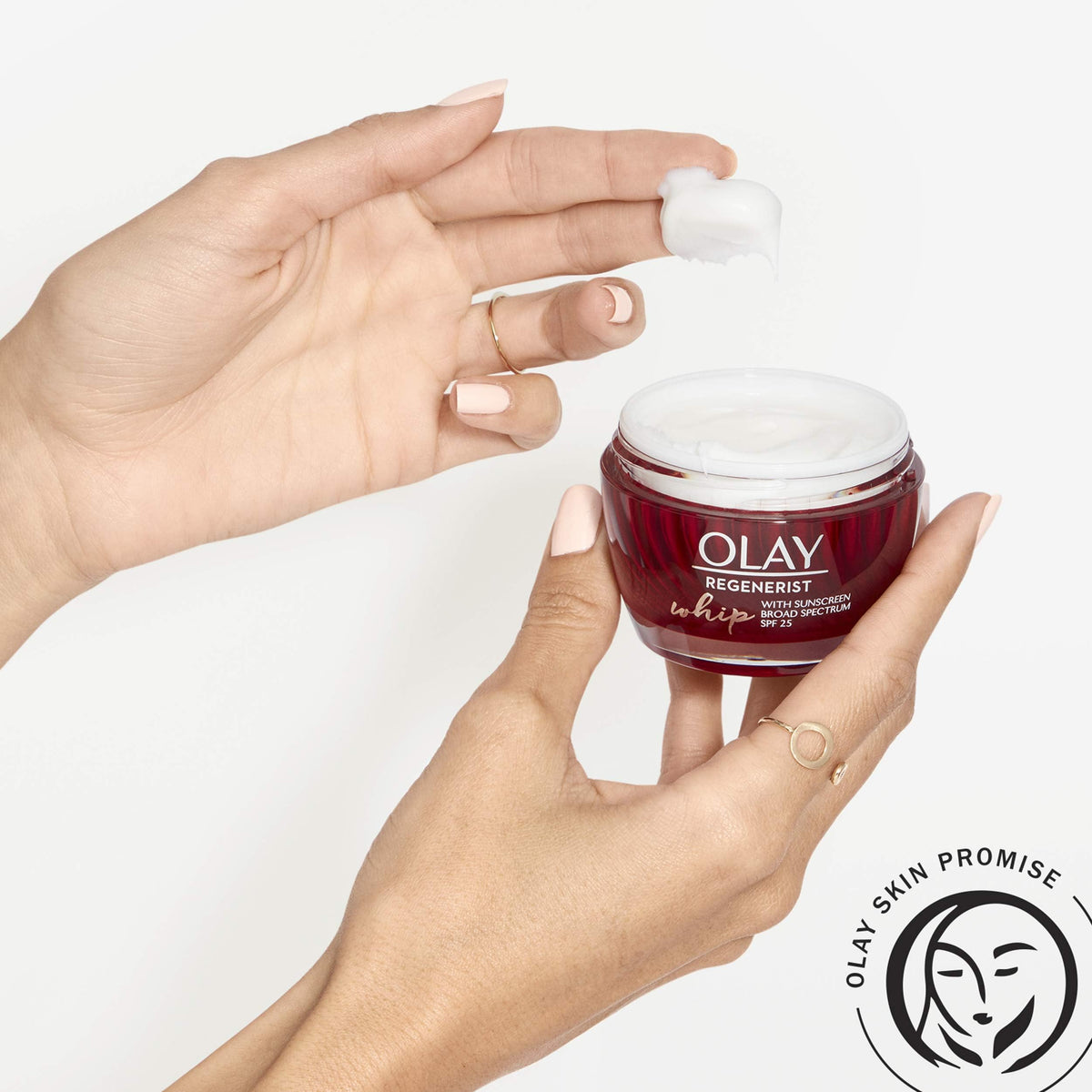 Olay ingredient visual focusing on amino-peptide complex for firmer skin