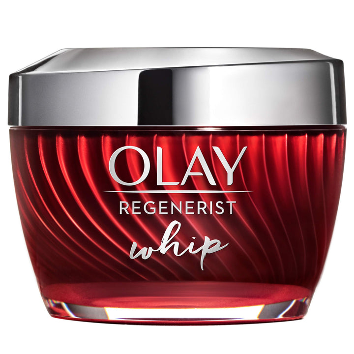 Olay jar front view showing product and compact design benefit