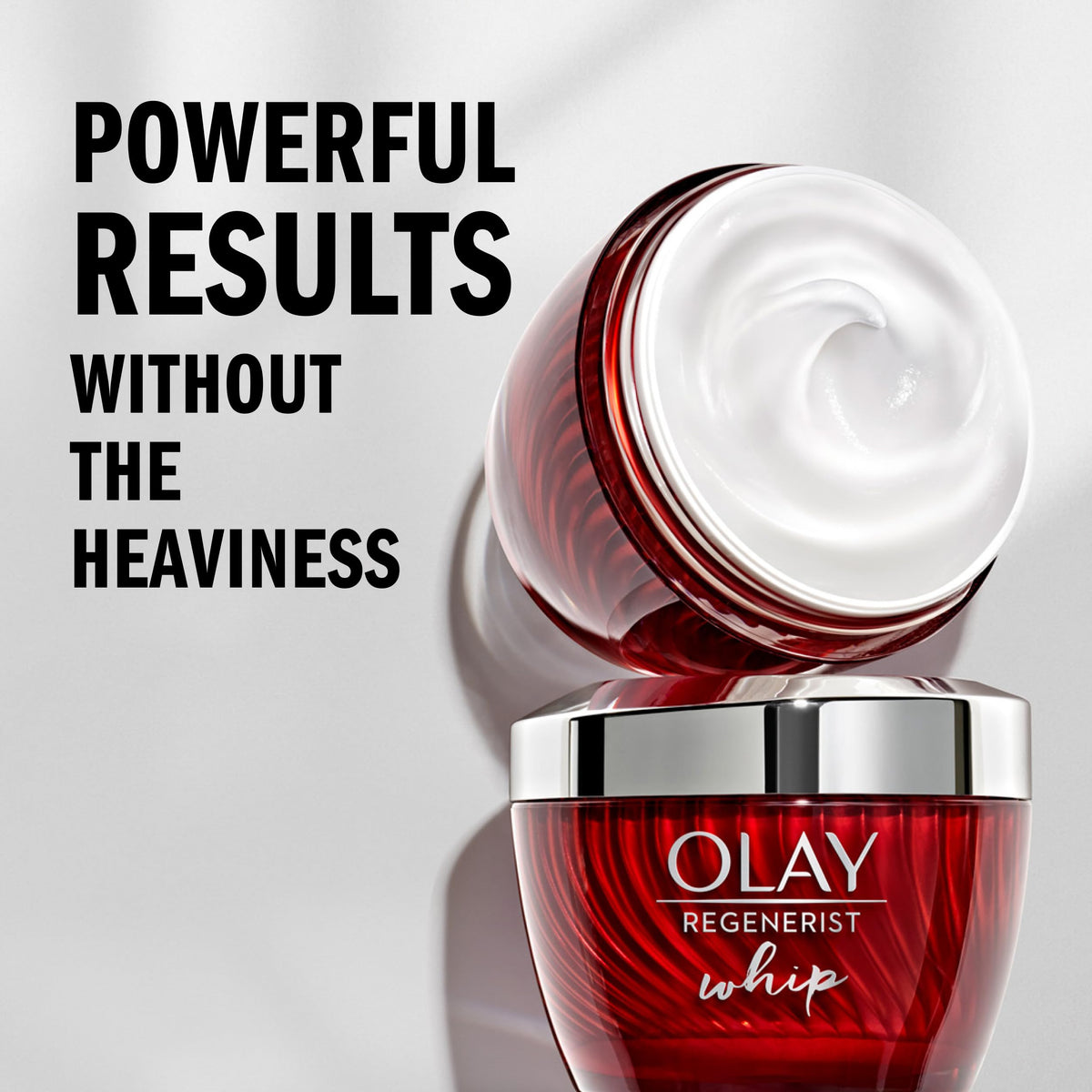 Olay label close-up displaying paraben-free and formula benefits