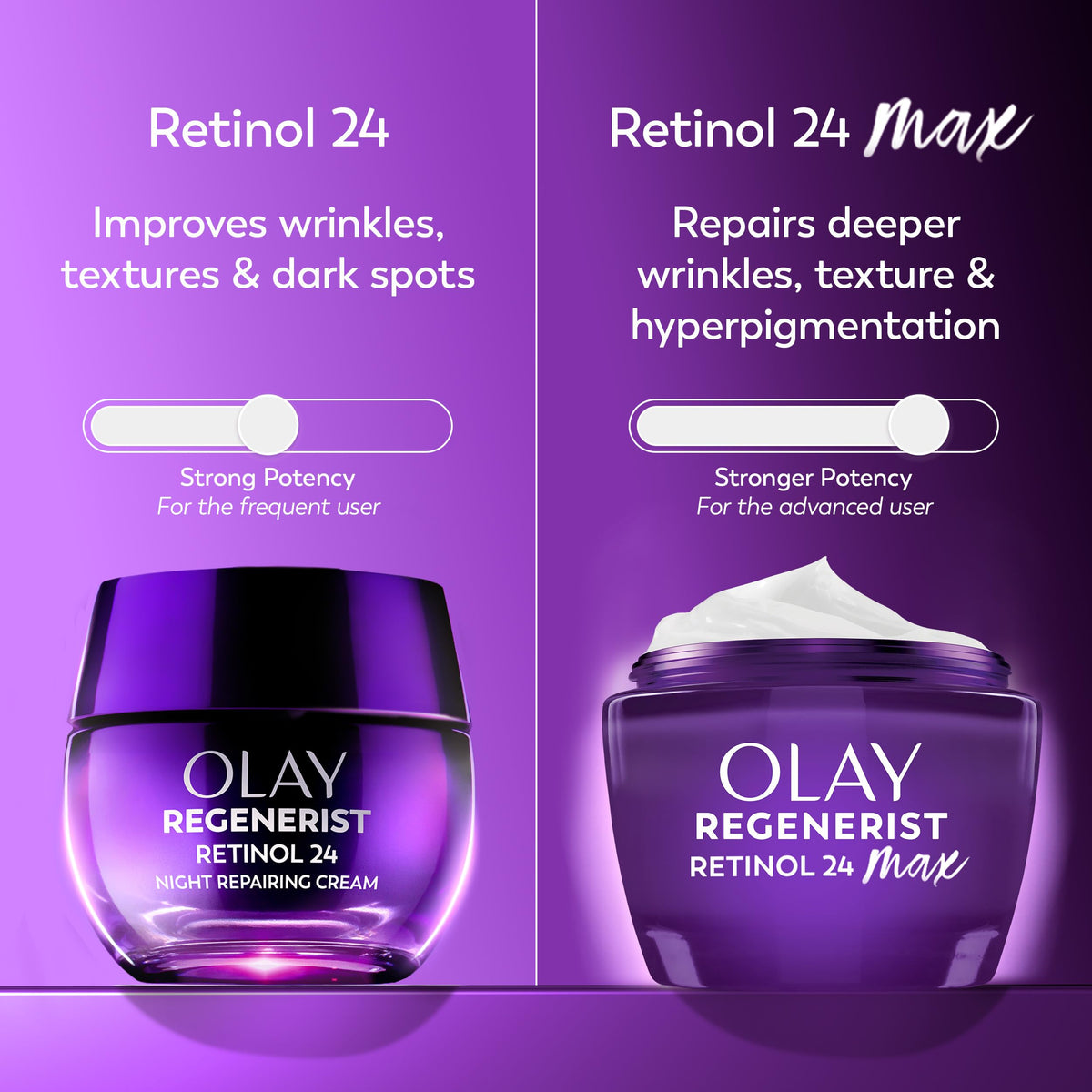Close-up cream swirl of Olay formula, showcases smooth texture for fast skin renewal
