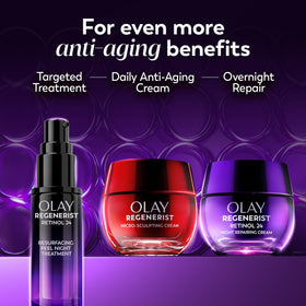 Olay skin swatch before and after showing improved texture and brightness