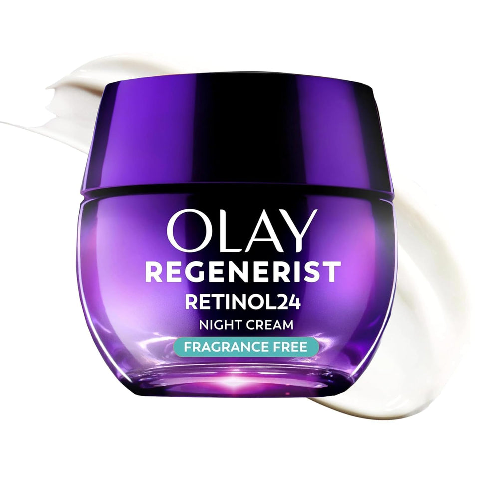 Olay jar front view showing brand and clear anti-aging label for trust