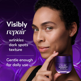 Olay cream texture close-up demonstrating smooth, lightweight hydration
