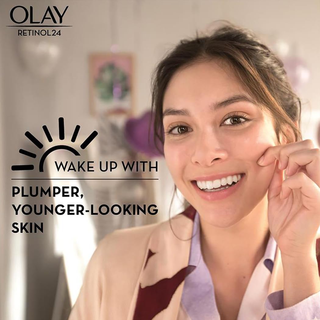 Olay jar on bedside table evoking restful nighttime skincare ritual