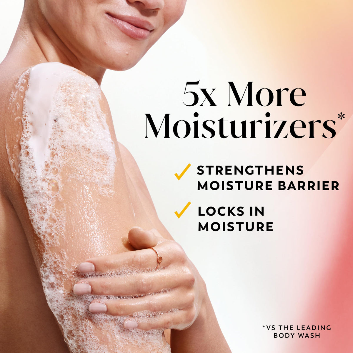 Olay rich lather close-up demonstrating creamy moisturizing foam