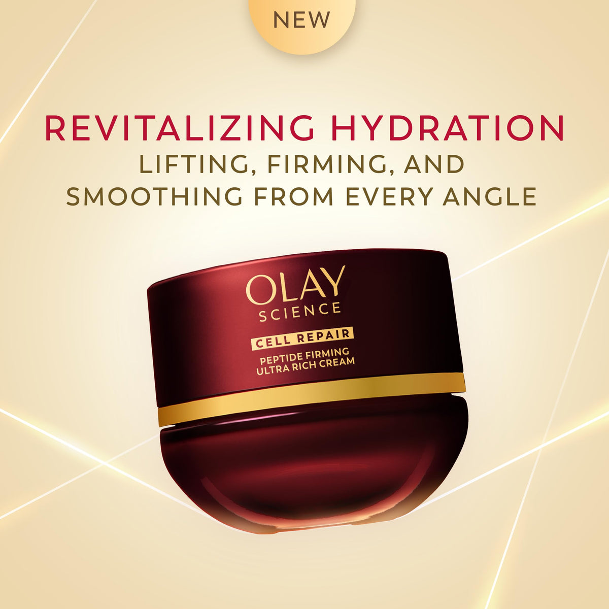 Olay Science close-up swirl of moisturizer highlighting rich finish