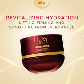 Olay Science close-up swirl of moisturizer highlighting rich finish