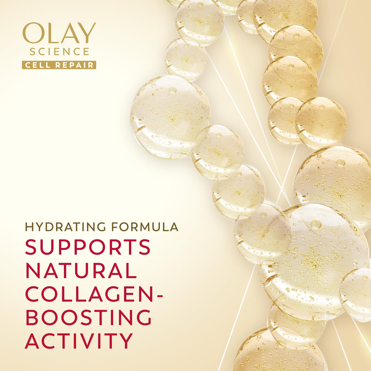Olay Science applied to cheek to show non-greasy finish and instant hydration