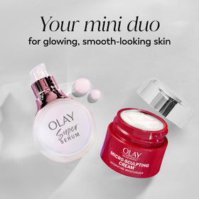 Olay serum dropper closeup highlighting concentrated formula for smoother texture