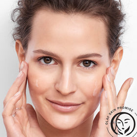 Olay serum applied in nighttime routine scene for smoother skin benefit