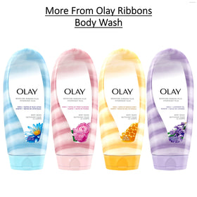 Olay in-shower lifestyle shot showing calming, hydrating result