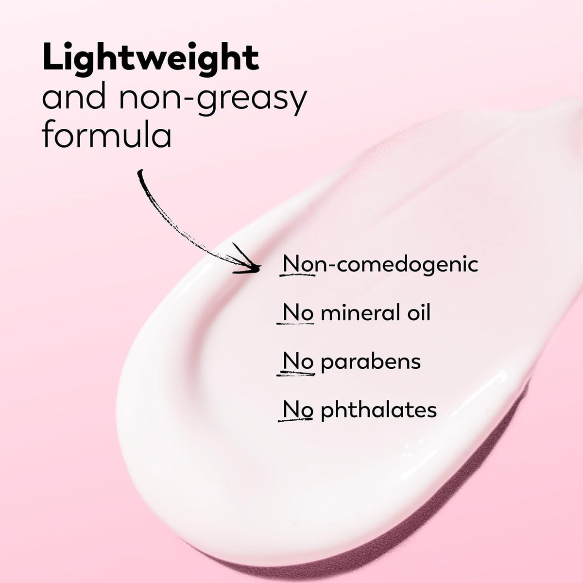 Olay bottle held in hand showing size and lasting supply benefit