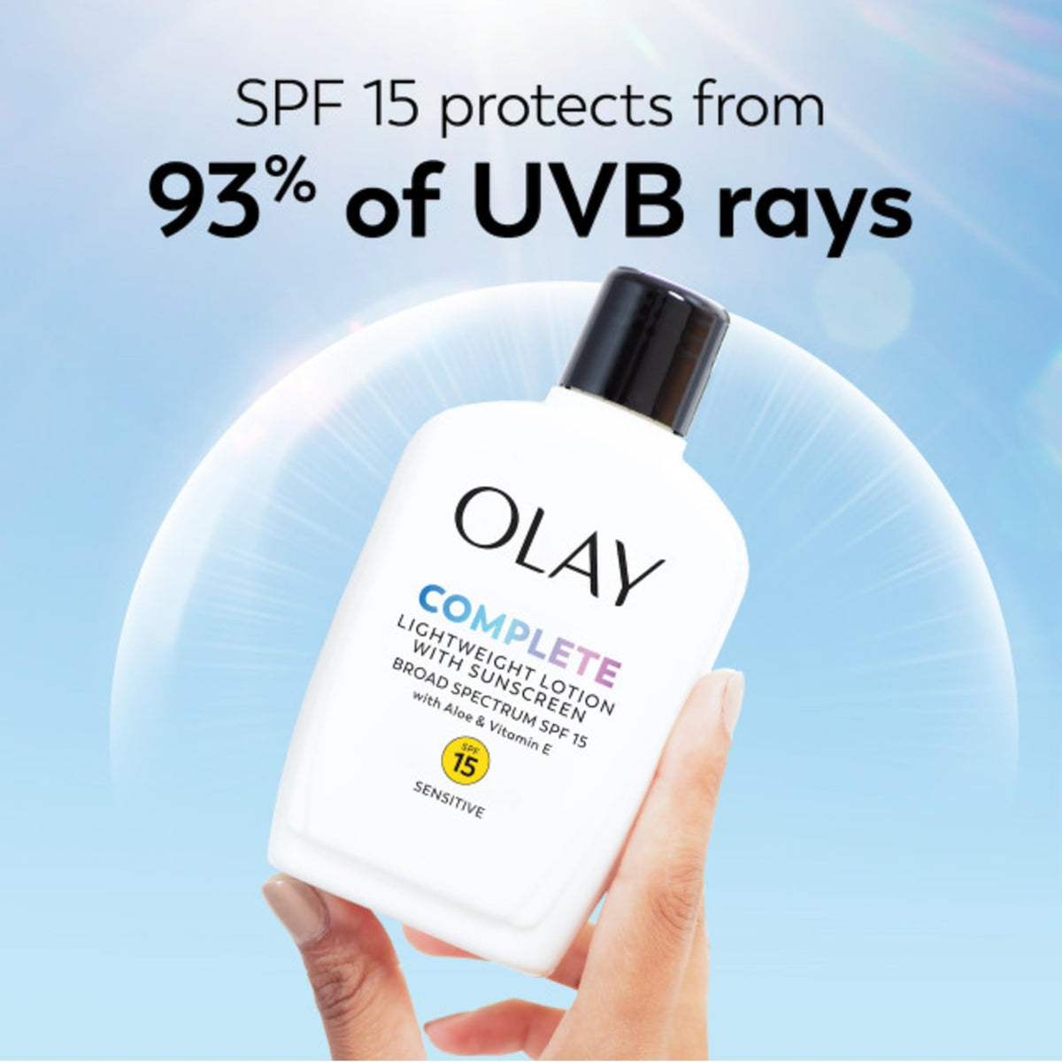 Olay held in hand showing 4 oz size for daily use convenience