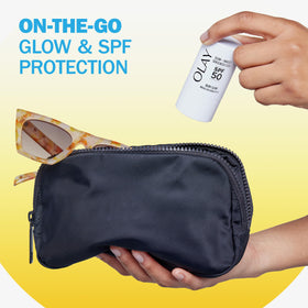 Olay stick poolside to show water-resistant use during outdoor activity