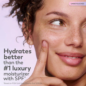 Olay cream spread on hand demonstrating fast absorption benefit