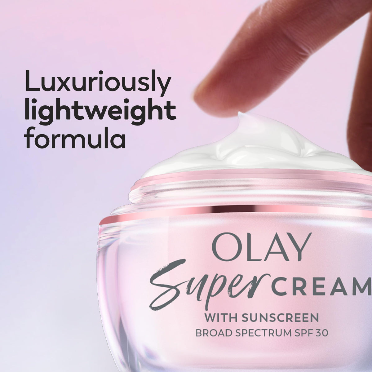 Olay jar beside common items for scale and travel-friendly benefit