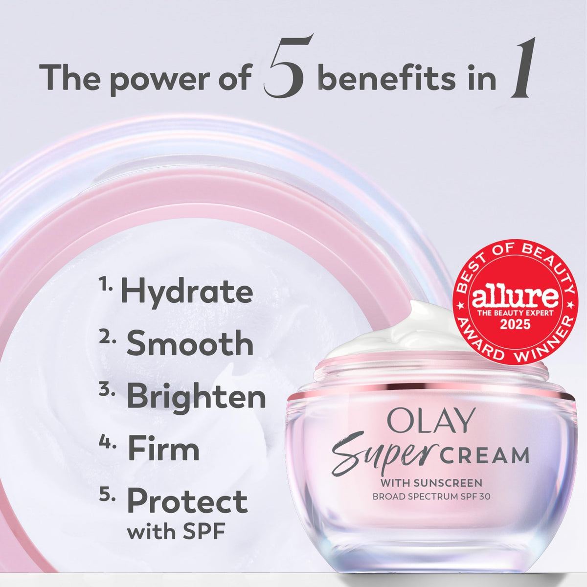 Olay cream texture swirled on fingertip for fast-absorbing hydration