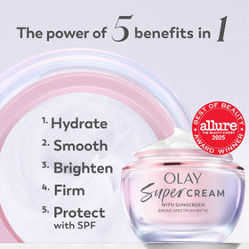 Olay cream texture swirled on fingertip for fast-absorbing hydration