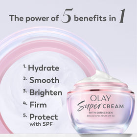 Olay close-up of cream texture highlighting lightweight hydration